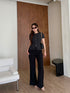 Women Elegant Tweed Tops With Pants Sets